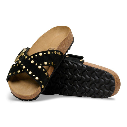 Siena Rivet Suede Leather in Color Black | Birkenstock
