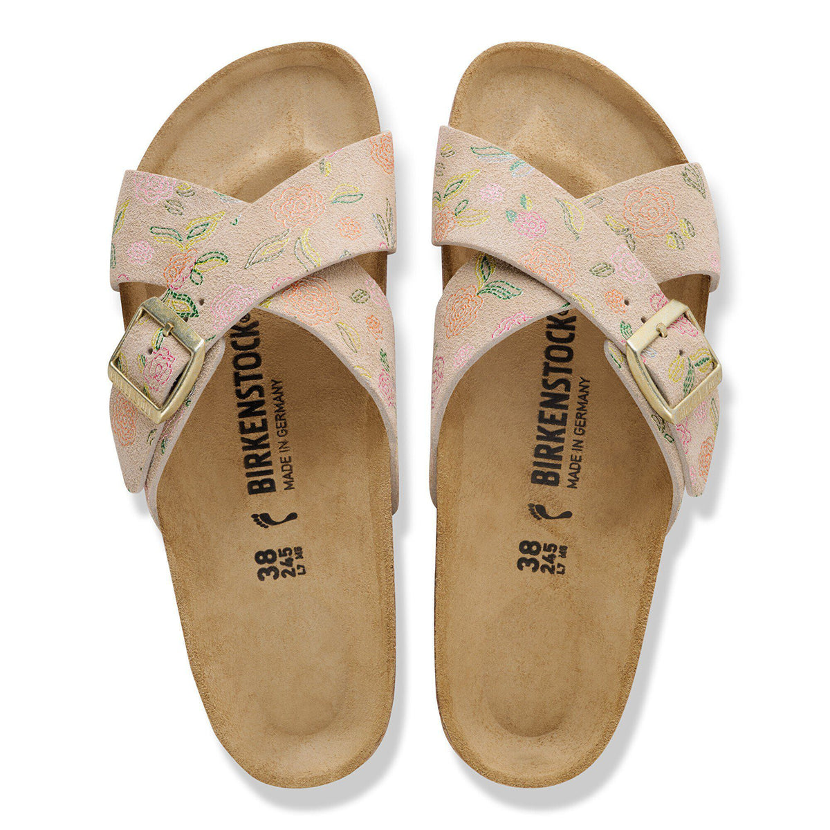 Siena Suede Leather in Color Sandcastle Flower Print | Birkenstock