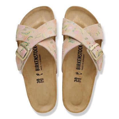 Siena Suede Leather in Color Sandcastle Flower Print | Birkenstock