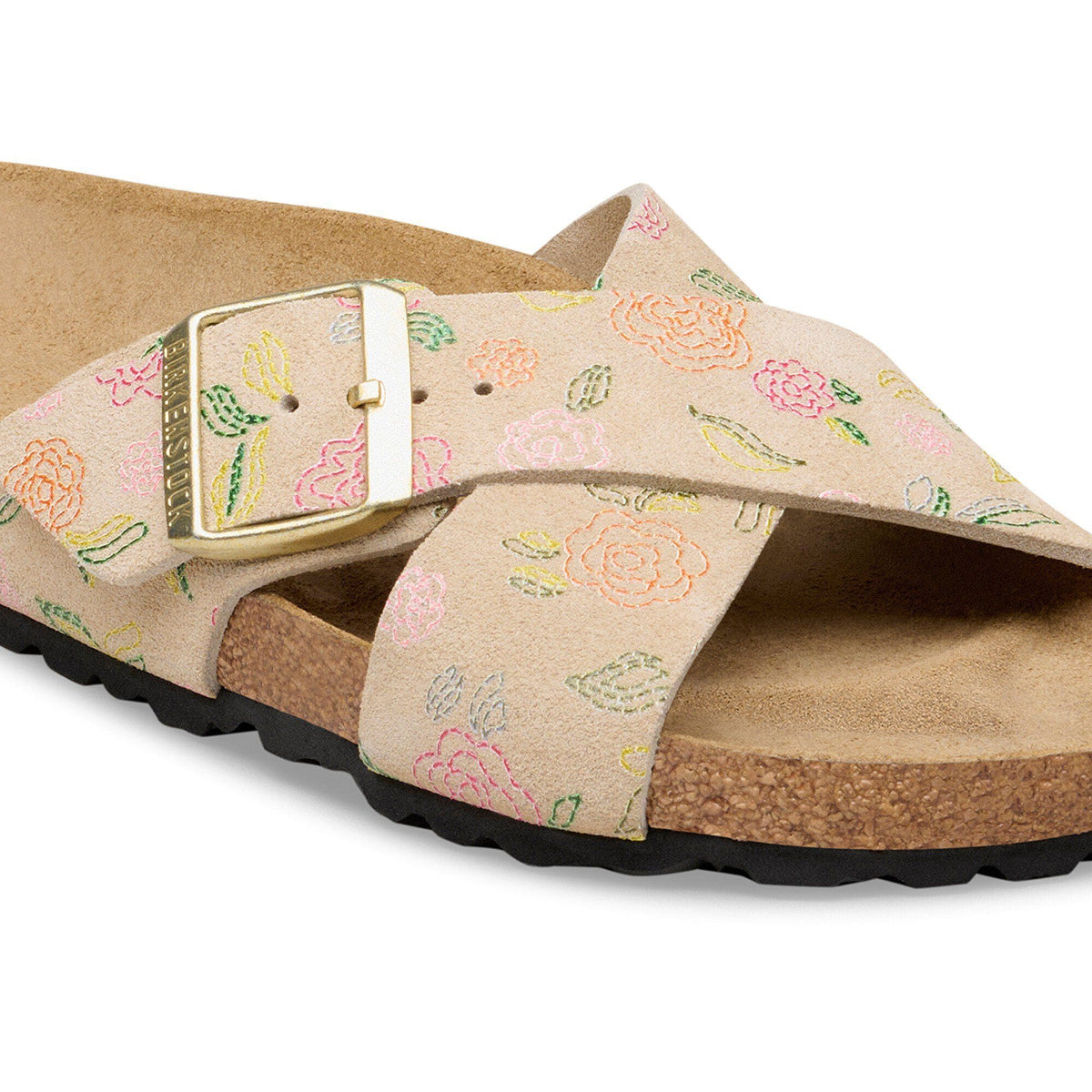 Siena Suede Leather in Color Sandcastle Flower Print | Birkenstock