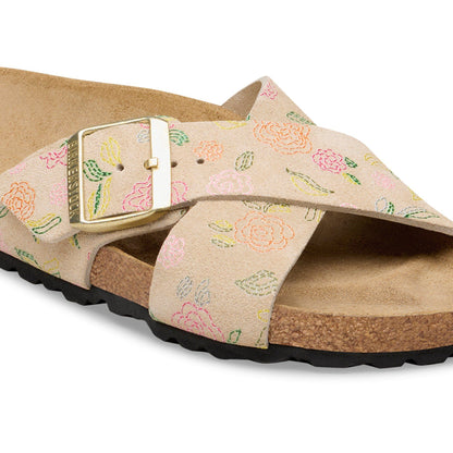 Siena Suede Leather in Color Sandcastle Flower Print | Birkenstock