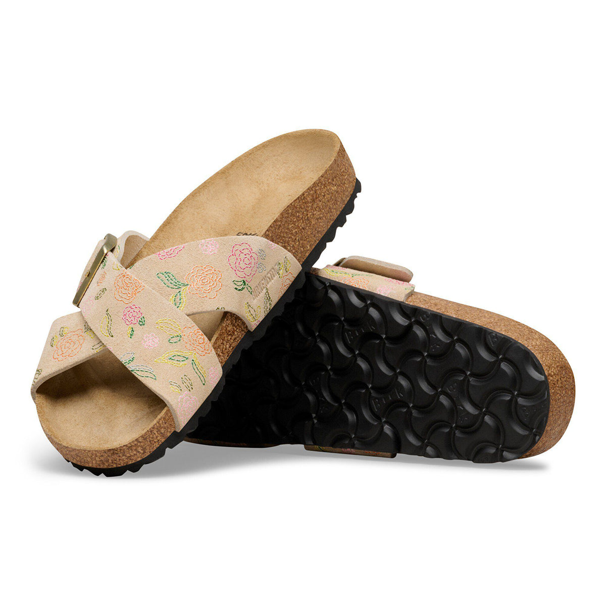 Siena Suede Leather in Color Sandcastle Flower Print | Birkenstock