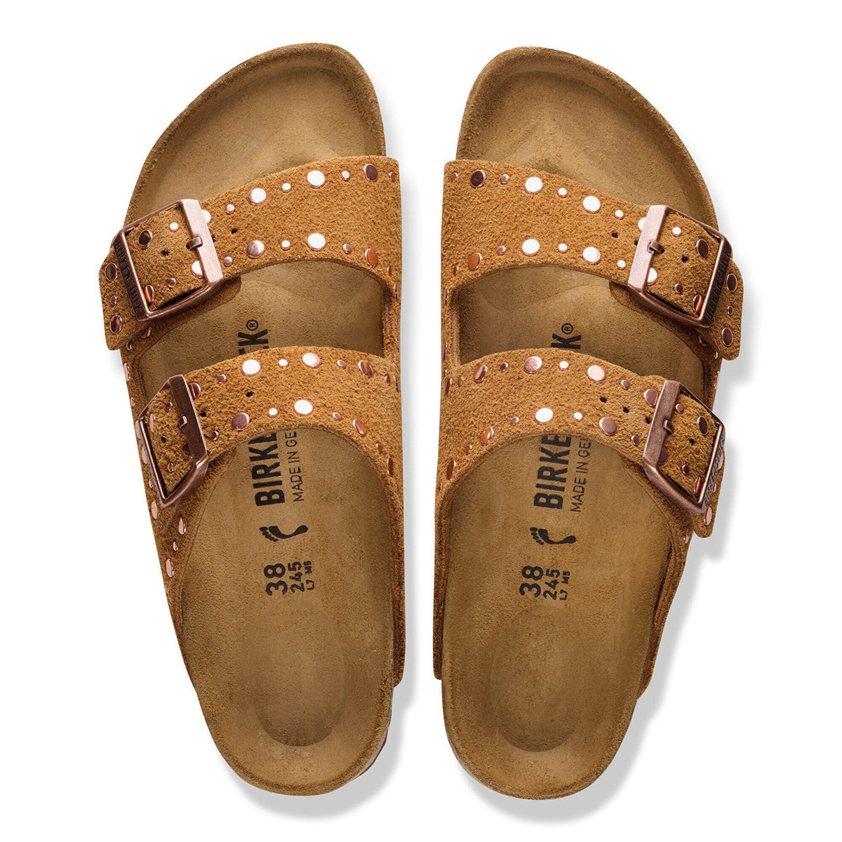 Arizona Rivets Suede Leather in Color Mink | Birkenstock