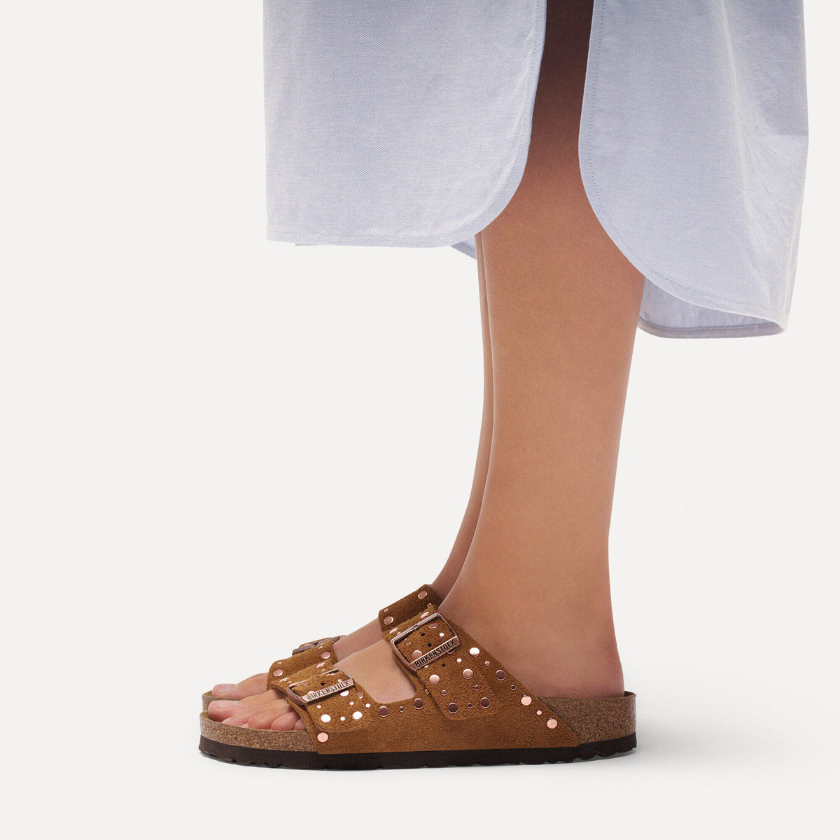 Arizona Rivets Suede Leather in Color Mink | Birkenstock