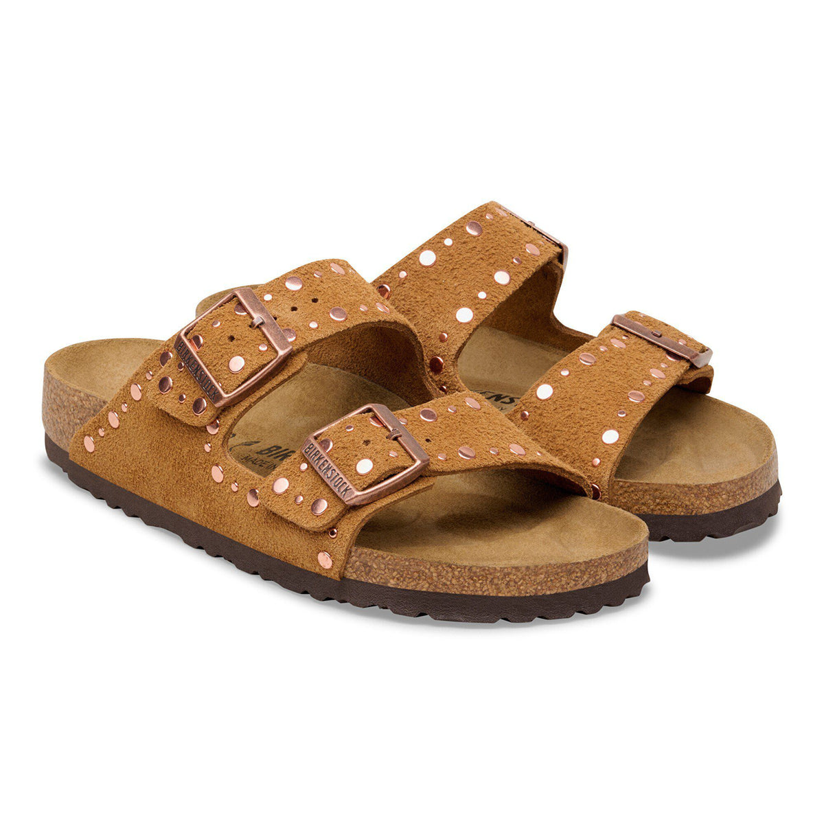 Arizona Rivets Suede Leather in Color Mink | Birkenstock