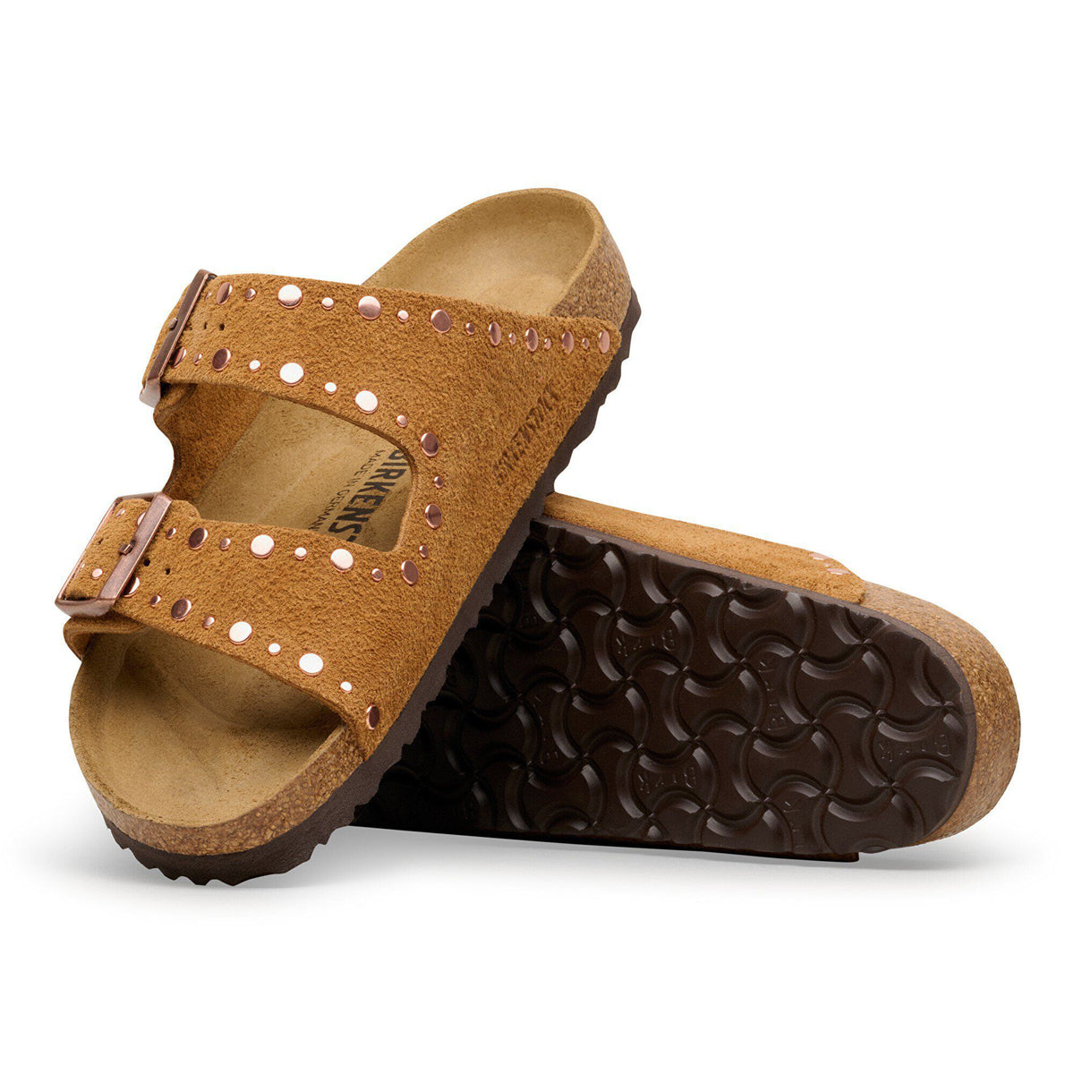 Arizona Rivets Suede Leather in Color Mink | Birkenstock