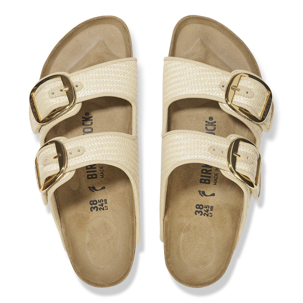 Arizona Big Buckle Textile in Color Raffia Naturale | Birkenstock