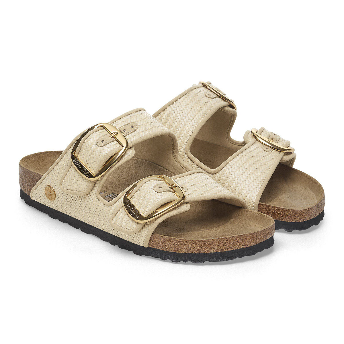Arizona Big Buckle Textile in Color Raffia Naturale | Birkenstock