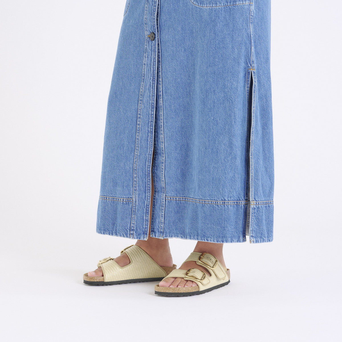 Arizona Big Buckle Textile in Color Raffia Naturale | Birkenstock