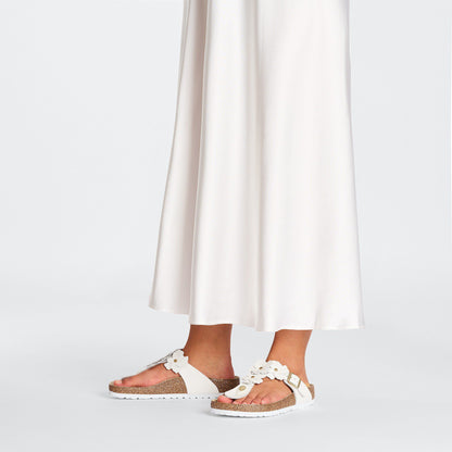 Gizeh Flowers Leather in Color White | Birkenstock