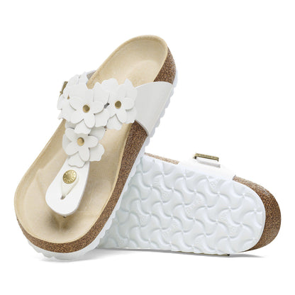 Gizeh Flowers Leather in Color White | Birkenstock
