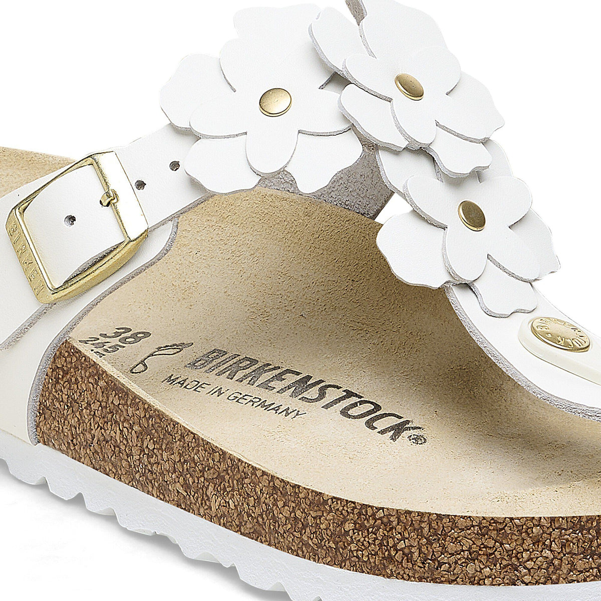 Gizeh Flowers Leather in Color White | Birkenstock