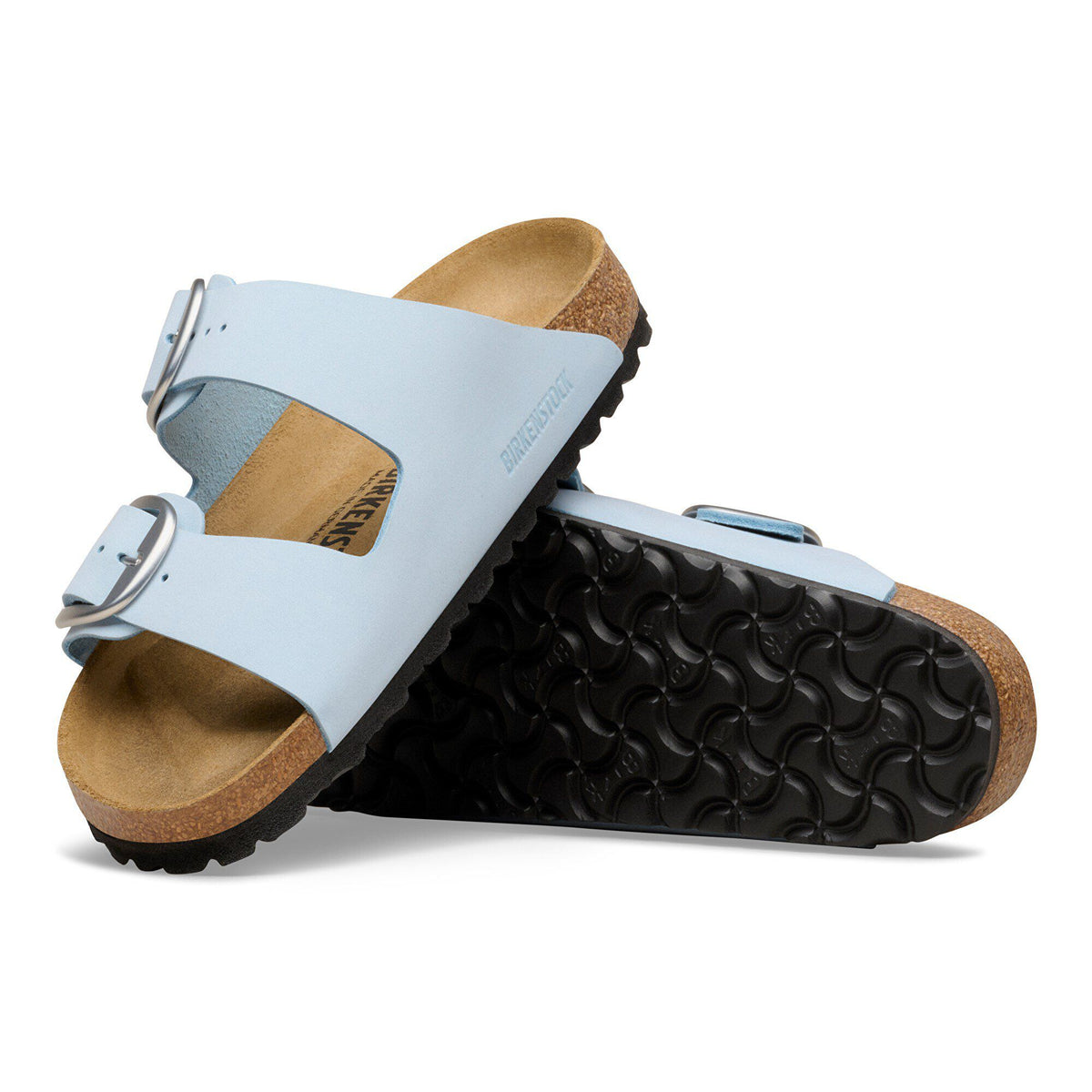 Arizona Big Buckle Nubuck Leather in Color Baby Blue | Birkenstock