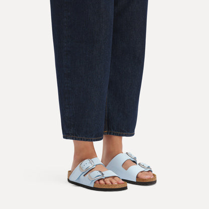 Arizona Big Buckle Nubuck Leather in Color Baby Blue | Birkenstock