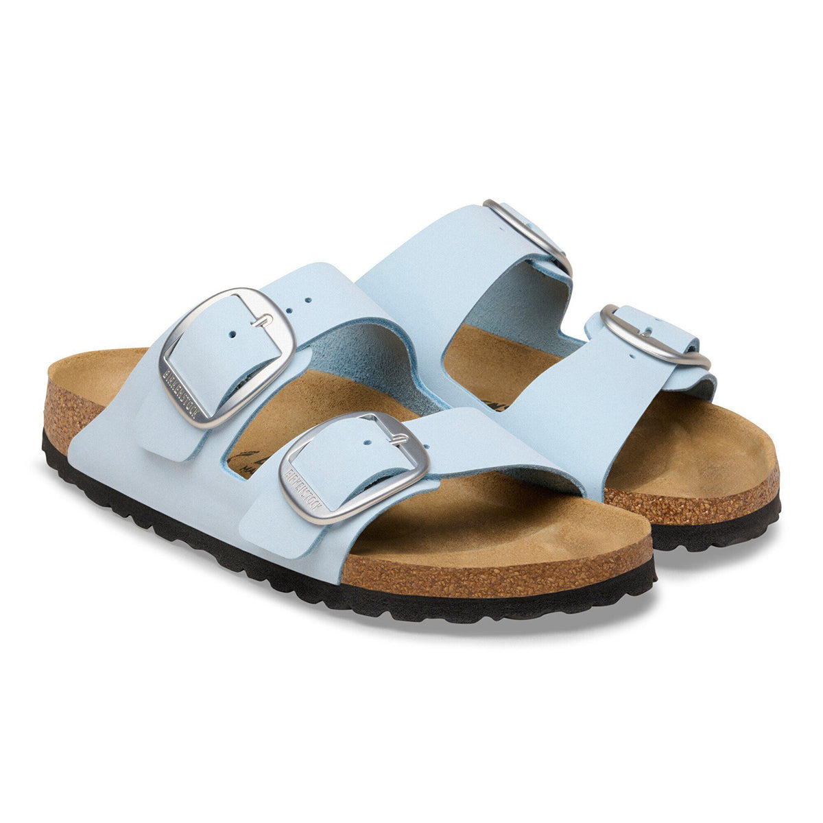 Arizona Big Buckle Nubuck Leather in Color Baby Blue | Birkenstock