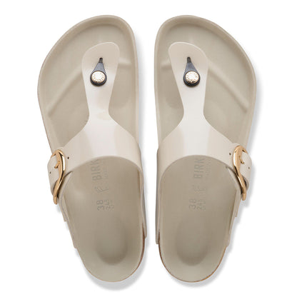 Gizeh Big Buckle Natural Leather Patent in Color High-Shine Oyster | Birkenstock