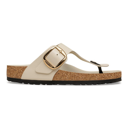 Gizeh Big Buckle Natural Leather Patent in Color High-Shine Oyster | Birkenstock