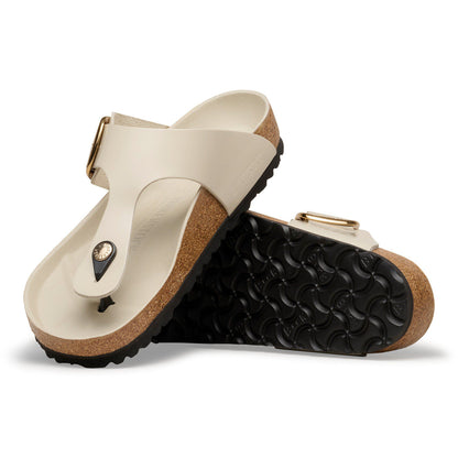 Gizeh Big Buckle Natural Leather Patent in Color High-Shine Oyster | Birkenstock