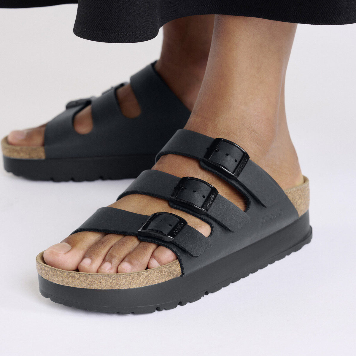 Florida Vegan Flex Platform Birko-Flor in Color Black | Birkenstock