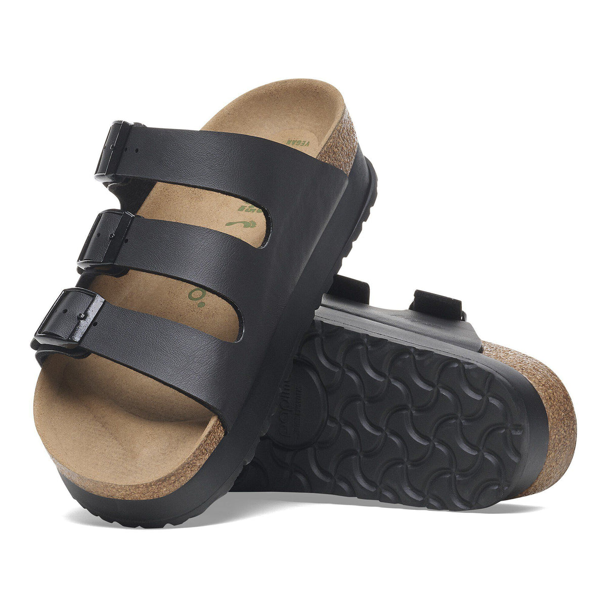Florida Vegan Flex Platform Birko-Flor in Color Black | Birkenstock
