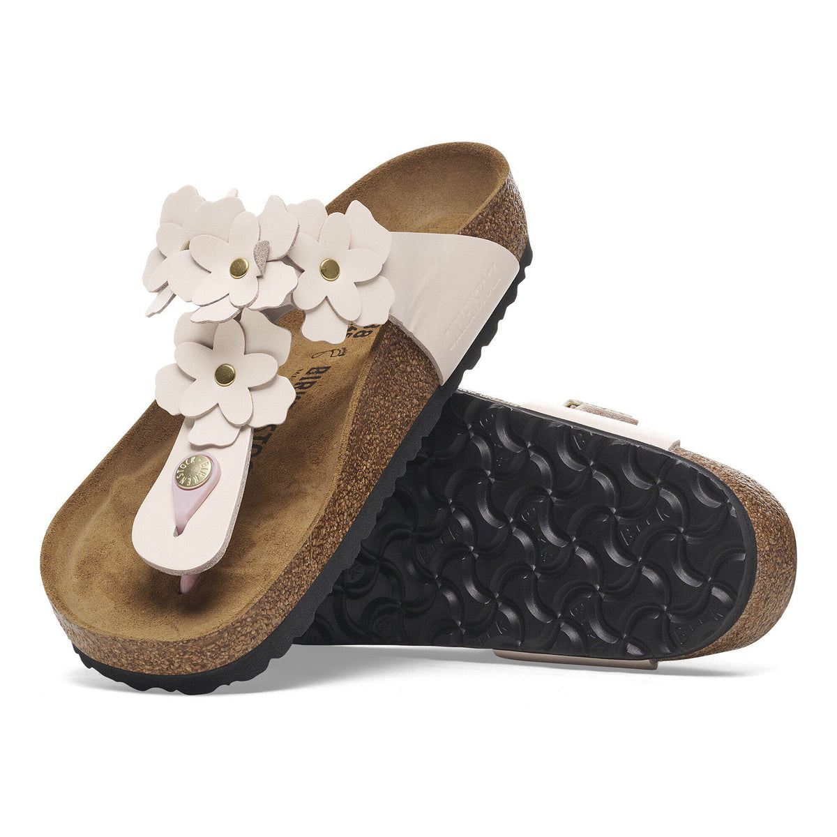 Gizeh Flowers Leather in Color Light Rose | Birkenstock