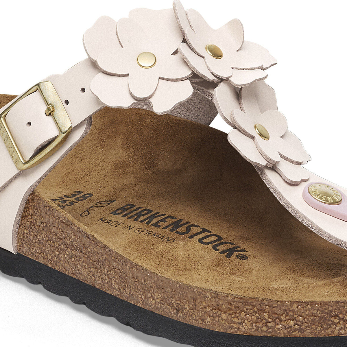 Gizeh Flowers Leather in Color Light Rose | Birkenstock