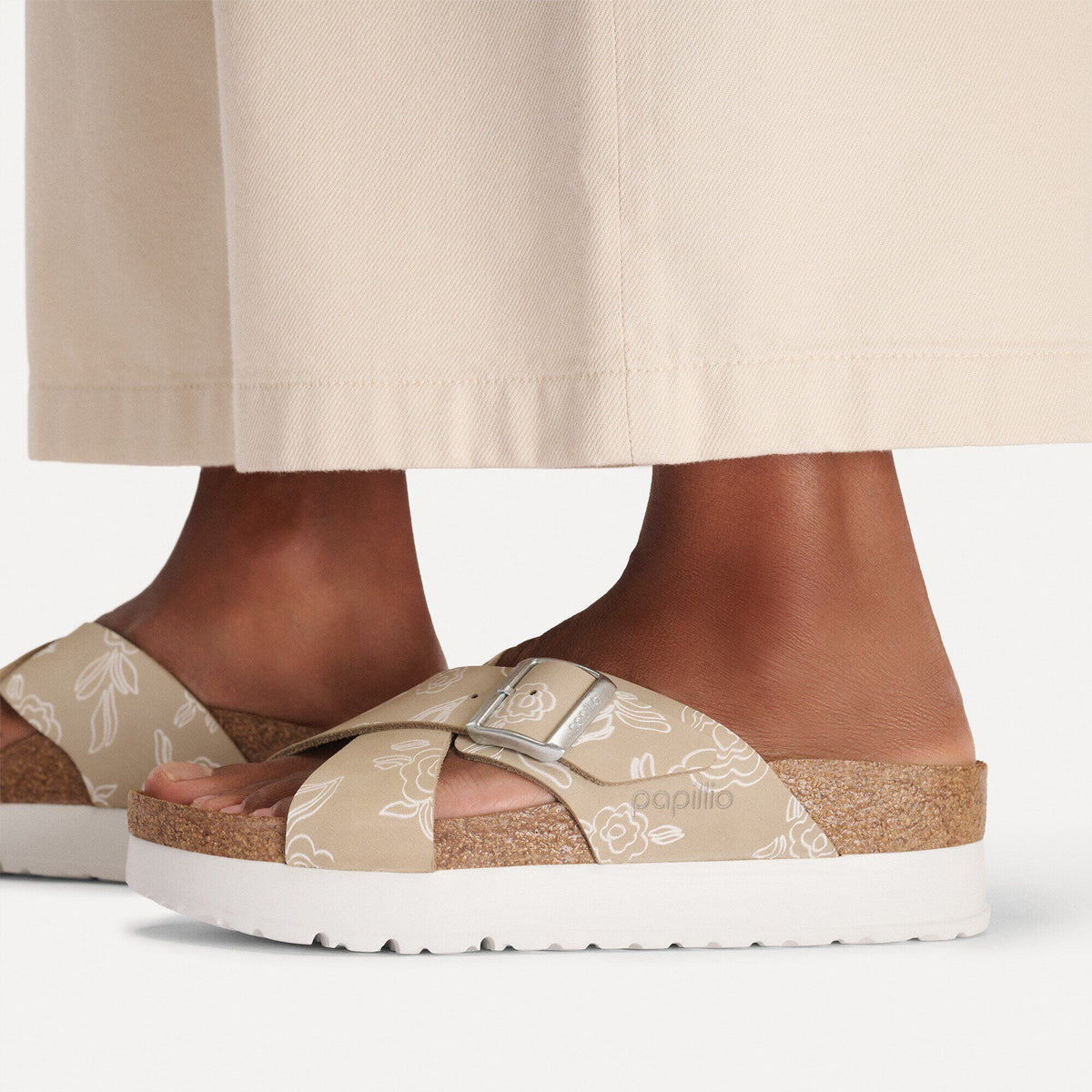 Siena Flex Platform Nubuck Leather in Color Oyster Flower | Birkenstock