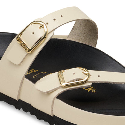 Mayari Natural Leather Patent in Color High-Shine Ecru/Black | Birkenstock