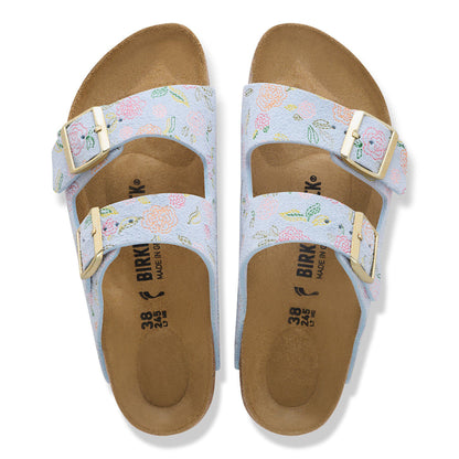 Arizona Suede Leather in Color Baby Blue Flower Print | Birkenstock