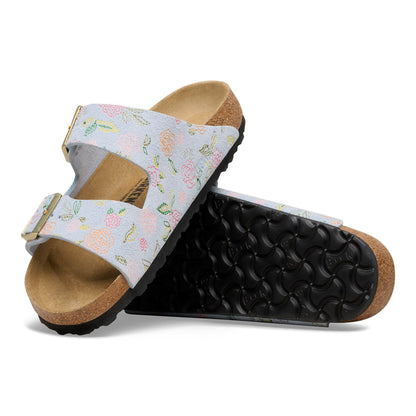 Arizona Suede Leather in Color Baby Blue Flower Print | Birkenstock
