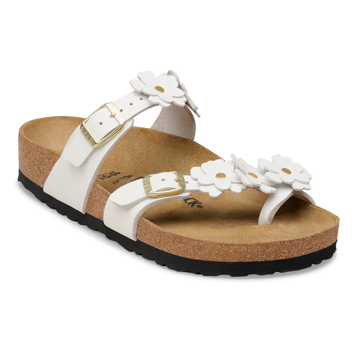Mayari Flowers Leather in Color White | Birkenstock