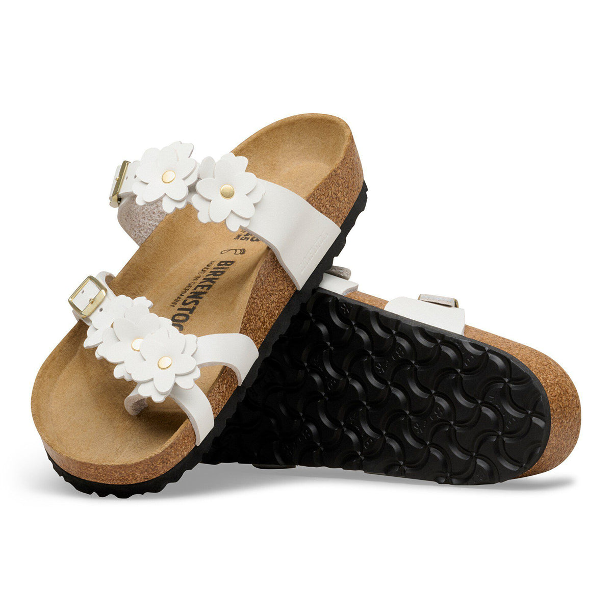 Mayari Flowers Leather in Color White | Birkenstock