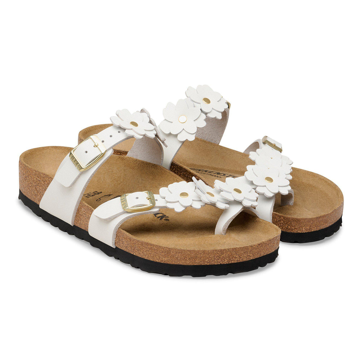 Mayari Flowers Leather in Color White | Birkenstock