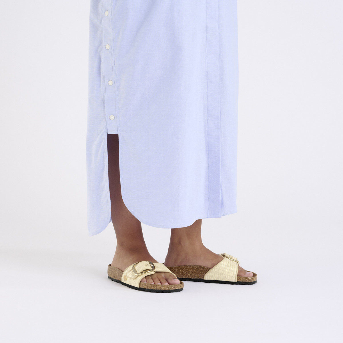 Madrid Big Buckle Raffia Textile in Color Raffia Naturale | Birkenstock