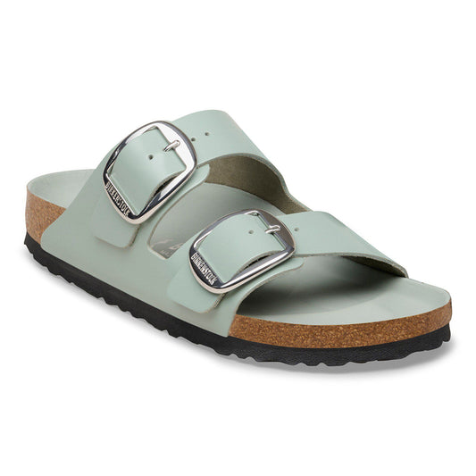 Arizona Big Buckle Natural Leather Patent in Color High-Shine Pure Sage | Birkenstock