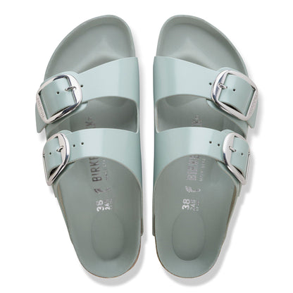Arizona Big Buckle Natural Leather Patent in Color High-Shine Pure Sage | Birkenstock