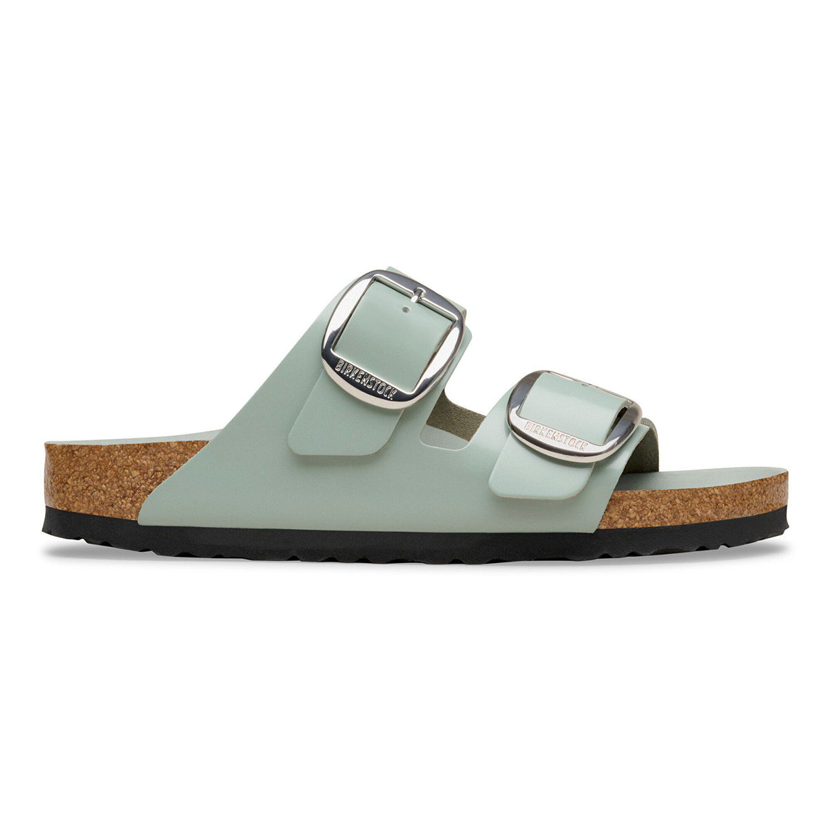 Arizona Big Buckle Natural Leather Patent in Color High-Shine Pure Sage | Birkenstock