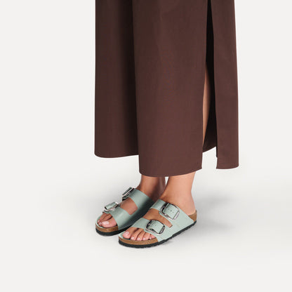 Arizona Big Buckle Natural Leather Patent in Color High-Shine Pure Sage | Birkenstock