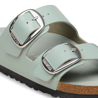 Arizona Big Buckle Natural Leather Patent in Color High-Shine Pure Sage | Birkenstock
