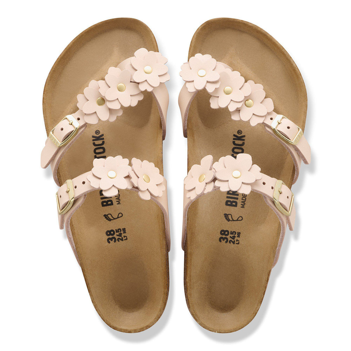 Mayari Flowers Leather in Color Light Rose | Birkenstock