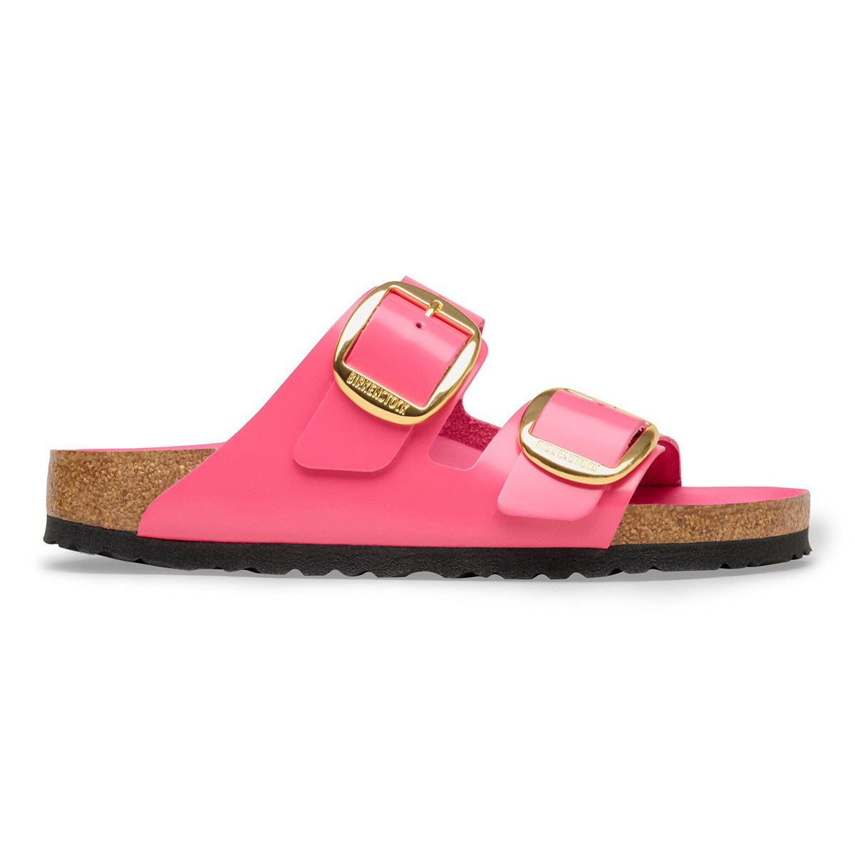 Arizona Big Buckle Natural Leather Patent in Color High-Shine Fuchsia Tulip | Birkenstock
