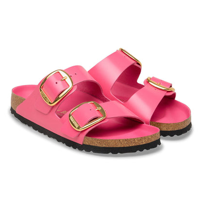 Arizona Big Buckle Natural Leather Patent in Color High-Shine Fuchsia Tulip | Birkenstock
