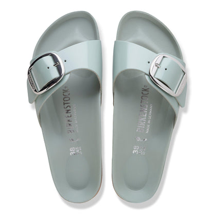 Madrid Big Buckle Natural Leather Patent in Color High-Shine Pure Sage | Birkenstock