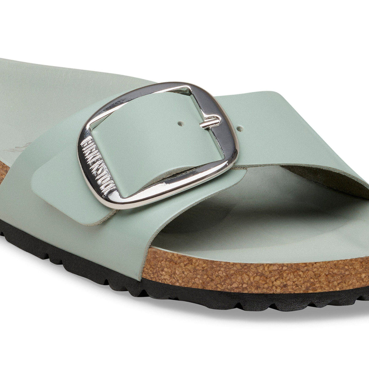 Madrid Big Buckle Natural Leather Patent in Color High-Shine Pure Sage | Birkenstock