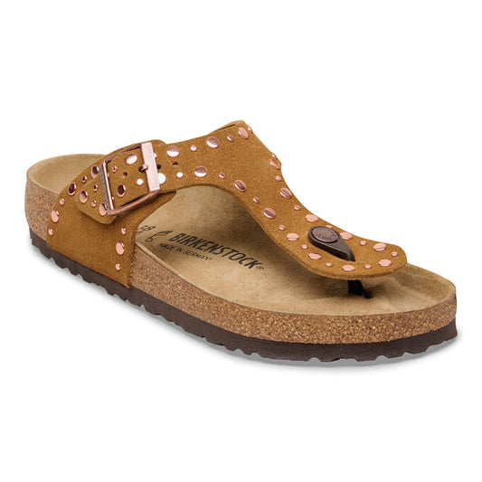 Gizeh Rivets Suede Leather in Color Mink | Birkenstock