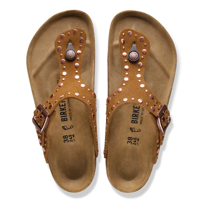 Gizeh Rivets Suede Leather in Color Mink | Birkenstock