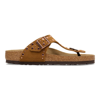 Gizeh Rivets Suede Leather in Color Mink | Birkenstock