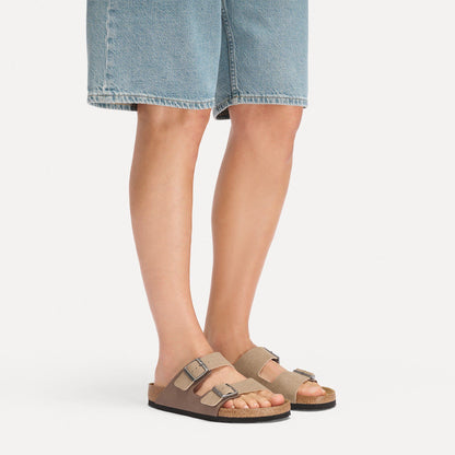 Arizona Mixed Synthetic Material in Color Taupe/Mocha | Birkenstock