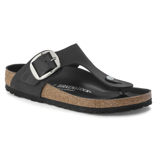 Gizeh Big Buckle Oiled Leather in Color Black | Birkenstock