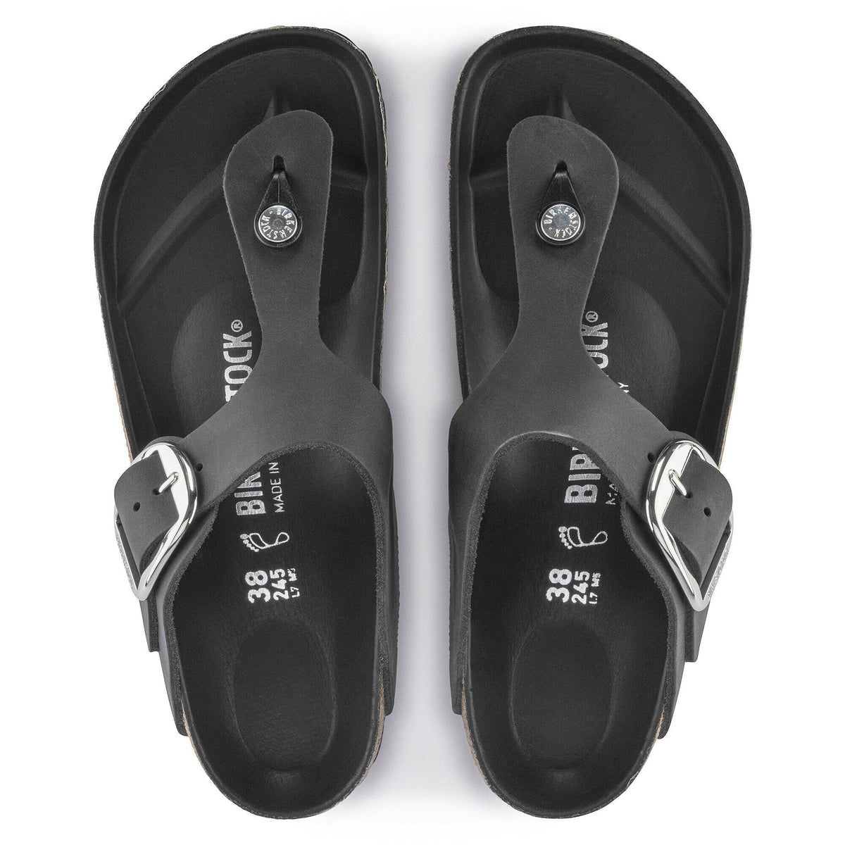 Gizeh Big Buckle Oiled Leather in Color Black | Birkenstock